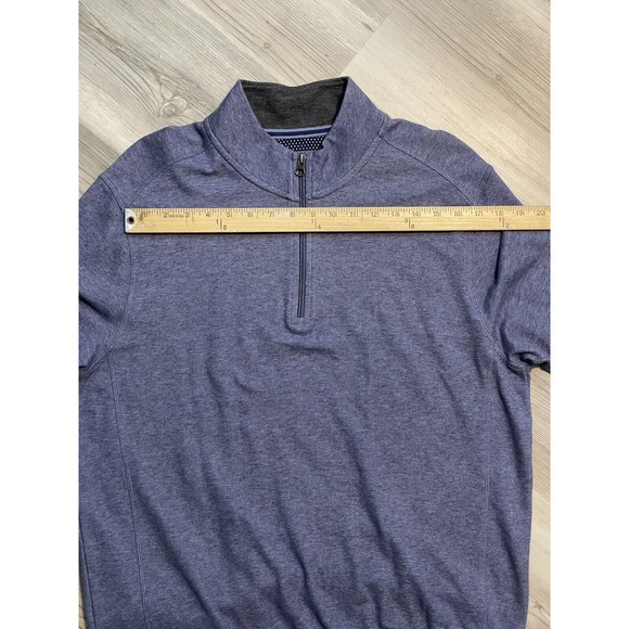 Men's 1/4 Zip Pullover Shirt Size L Mock Neck Long Sleeve Blue SUPER SOFT COMFY - Picture 11 of 16